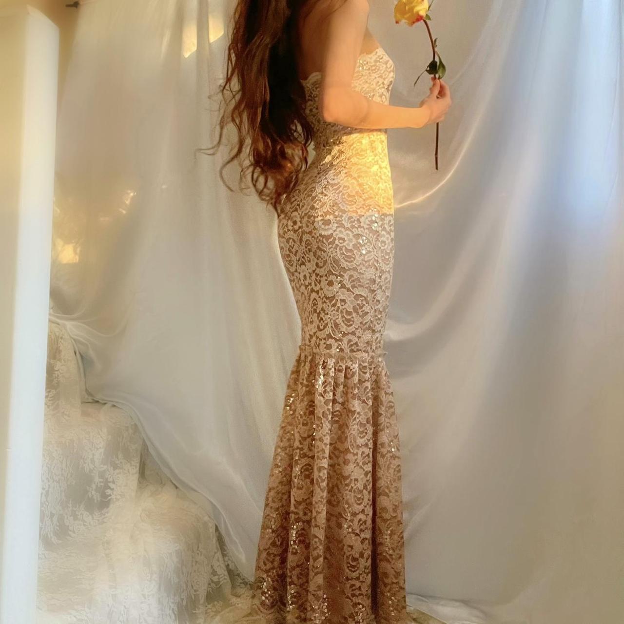 Golden Elysium Ombré Sparkly Lace Mermaid Dress...⚜️