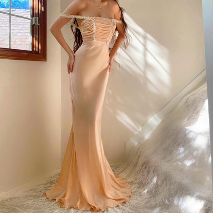 1930s antique soft peach/apricot romantic silk bias cut lingerie gown