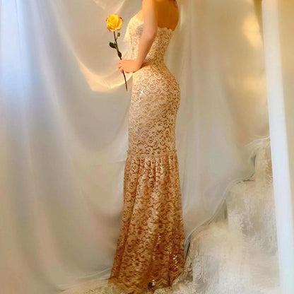 Sparkly Lace Cream/Mocha Ombre Mermaid Lingerie Dress