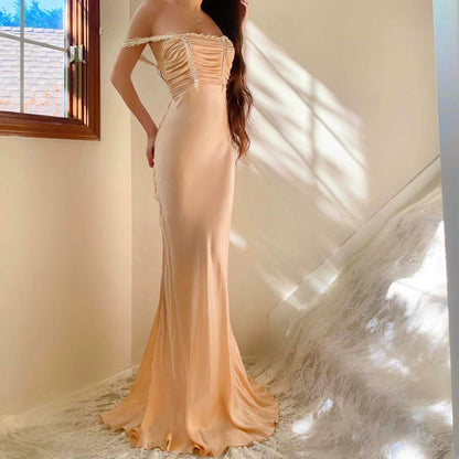 1930s antique soft peach/apricot romantic silk bias cut lingerie gown