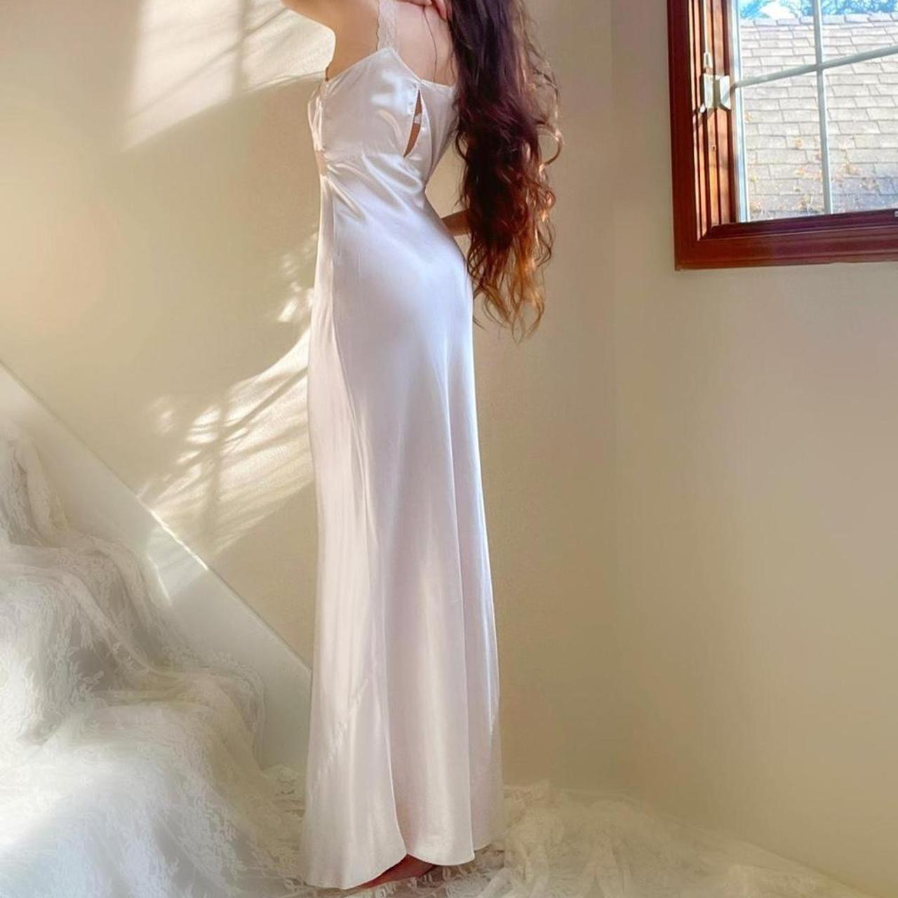 1930s pale baby pink old Hollywood glamour bias cut lingerie gown