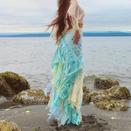 Siréna’s Spiral Tidewoven Layered Mermaid Skirt