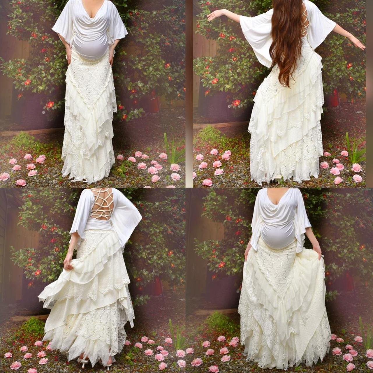 Aphrodite's Angel White Layered Maxi Skirt