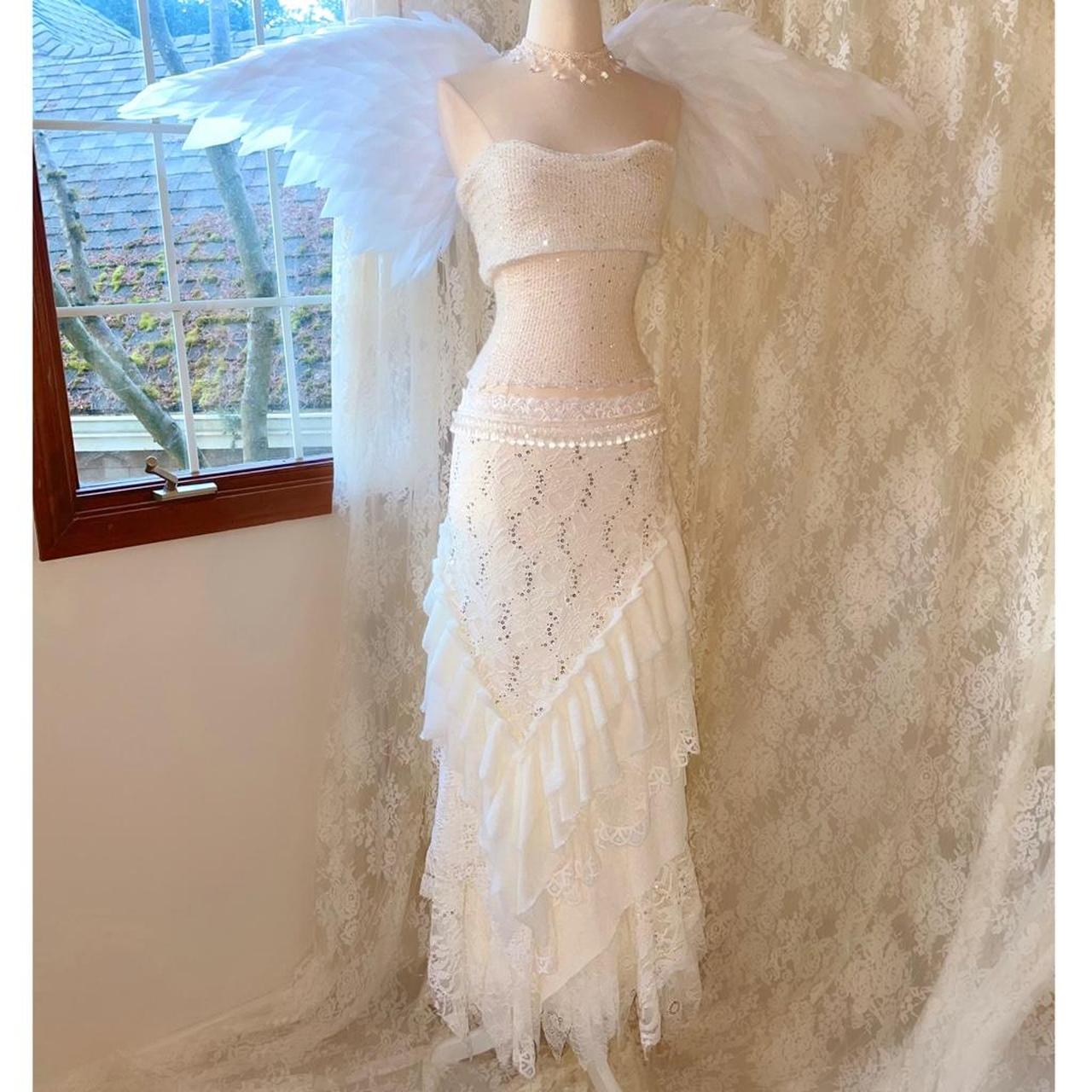 Aphrodite's Angel White Layered Maxi Skirt