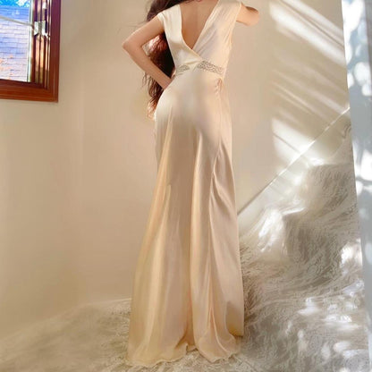 1940s vintage softest peach/apricot bias cut lingerie gown