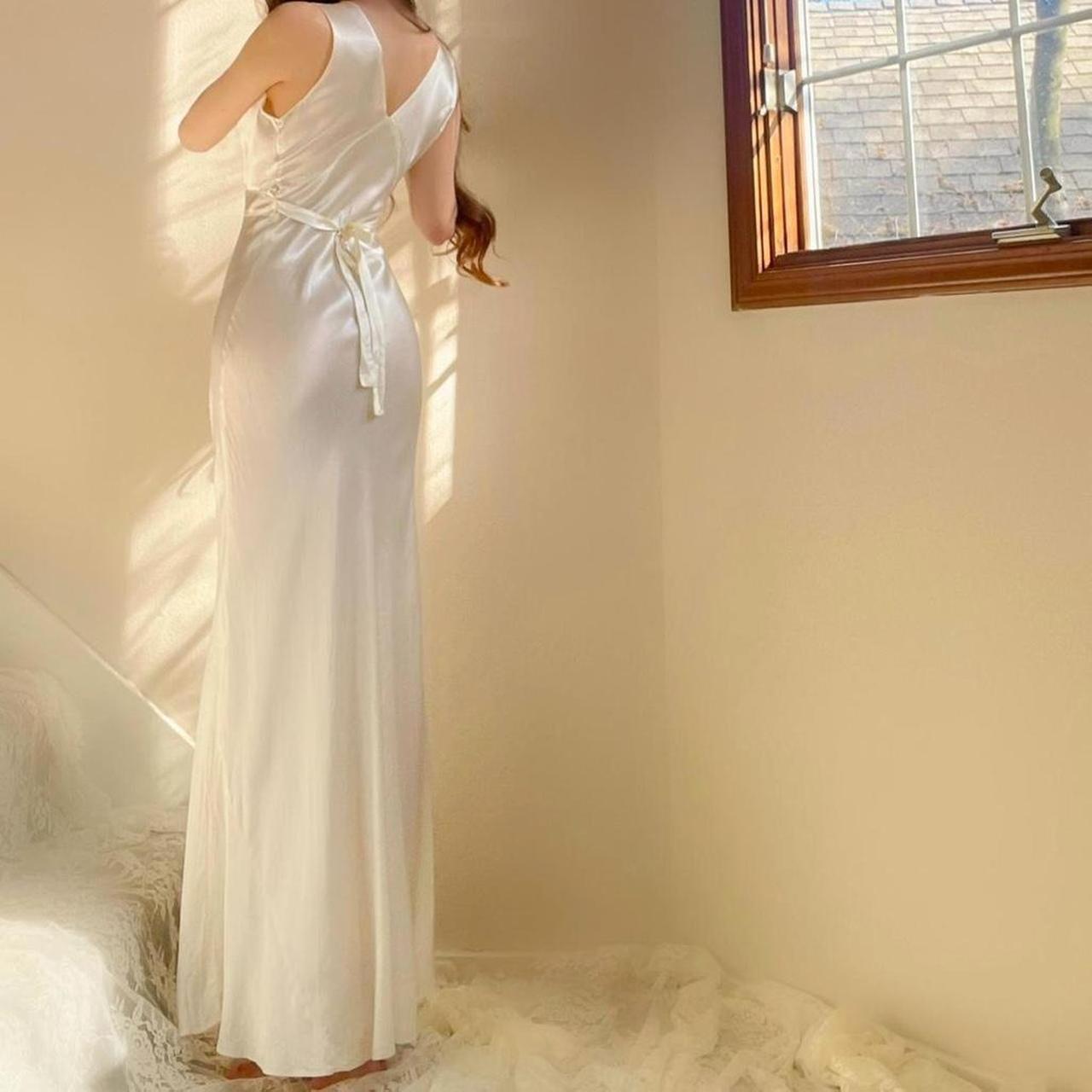 1930s/40s white butterfly honeymoon bridal bias cut lingerie gown