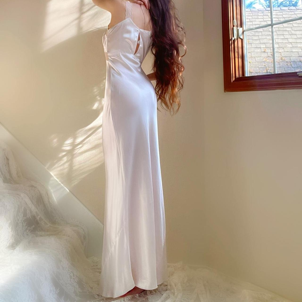 1930s antique pale pink glamorous bias cut lingerie gown