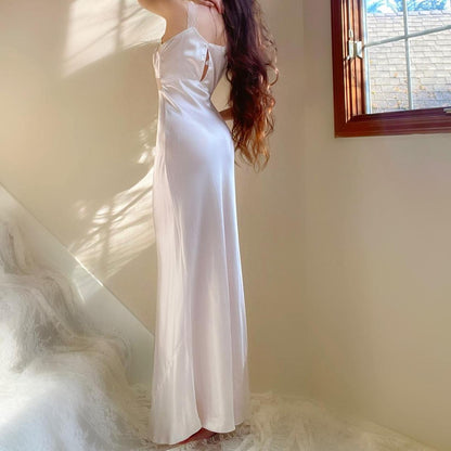 1930s antique pale pink glamorous bias cut lingerie gown