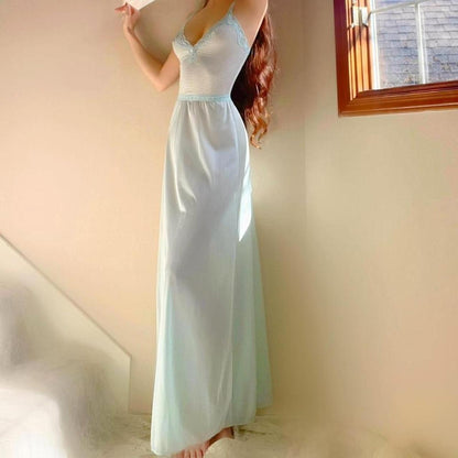 1970s vintage Vanity Fair baby blue dainty lingerie dress